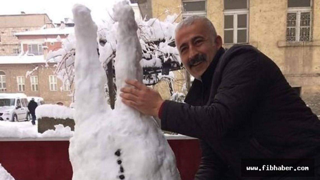 Nevşehir'den en ilginç kardan adam resimleri