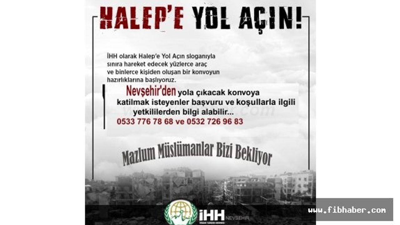 Nevşehir’den mazlum Müslümanlara doğru yola çıkılıyor