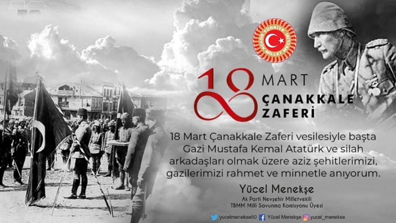 Milletvekili Menekşe'nin 18 Mart Çanakkale Zaferi Mesajı