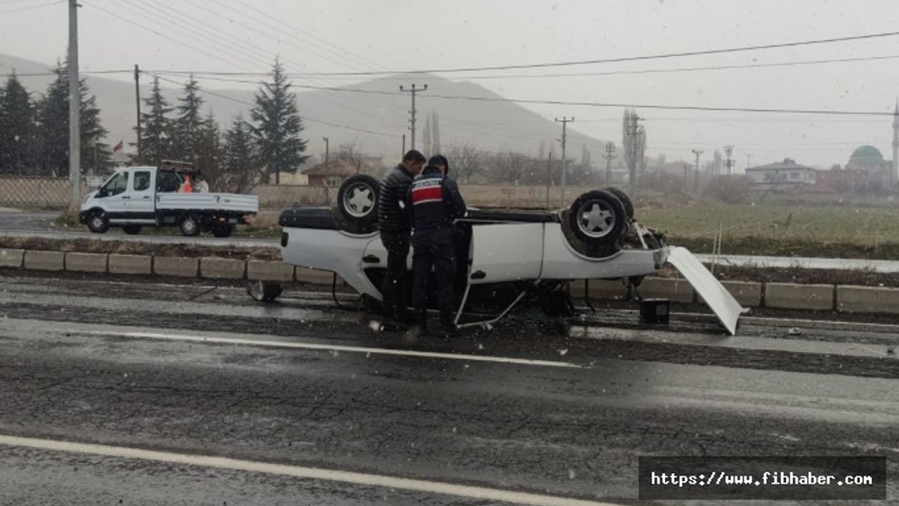 Nevşehir'de kontrolden çıkan otomobil takla attı: 1 yaralı