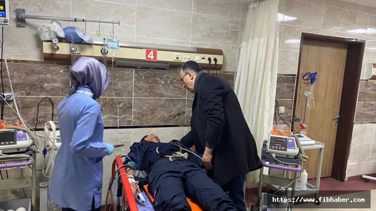 Savran, Yaralanan İtfaiye Personelini Hastanede Ziyaret Etti