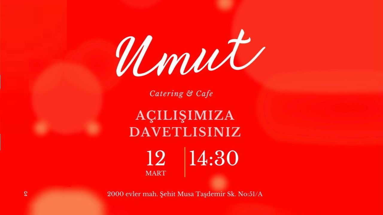 Nevşehir'de Umut catering yeni yerinde 12 Mart'ta açılıyor