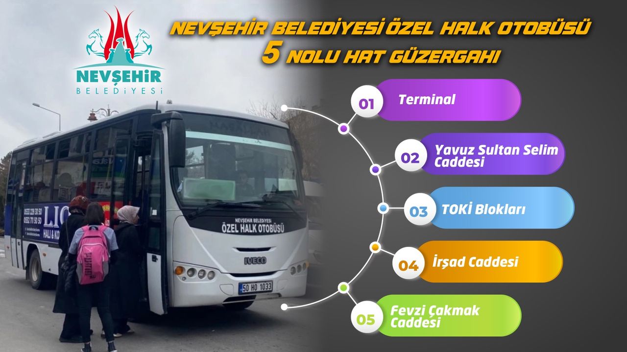 Nevşehir Özel Halk Otobüsleri 5 Nolu Hattın Güzergâhında Değişiklik