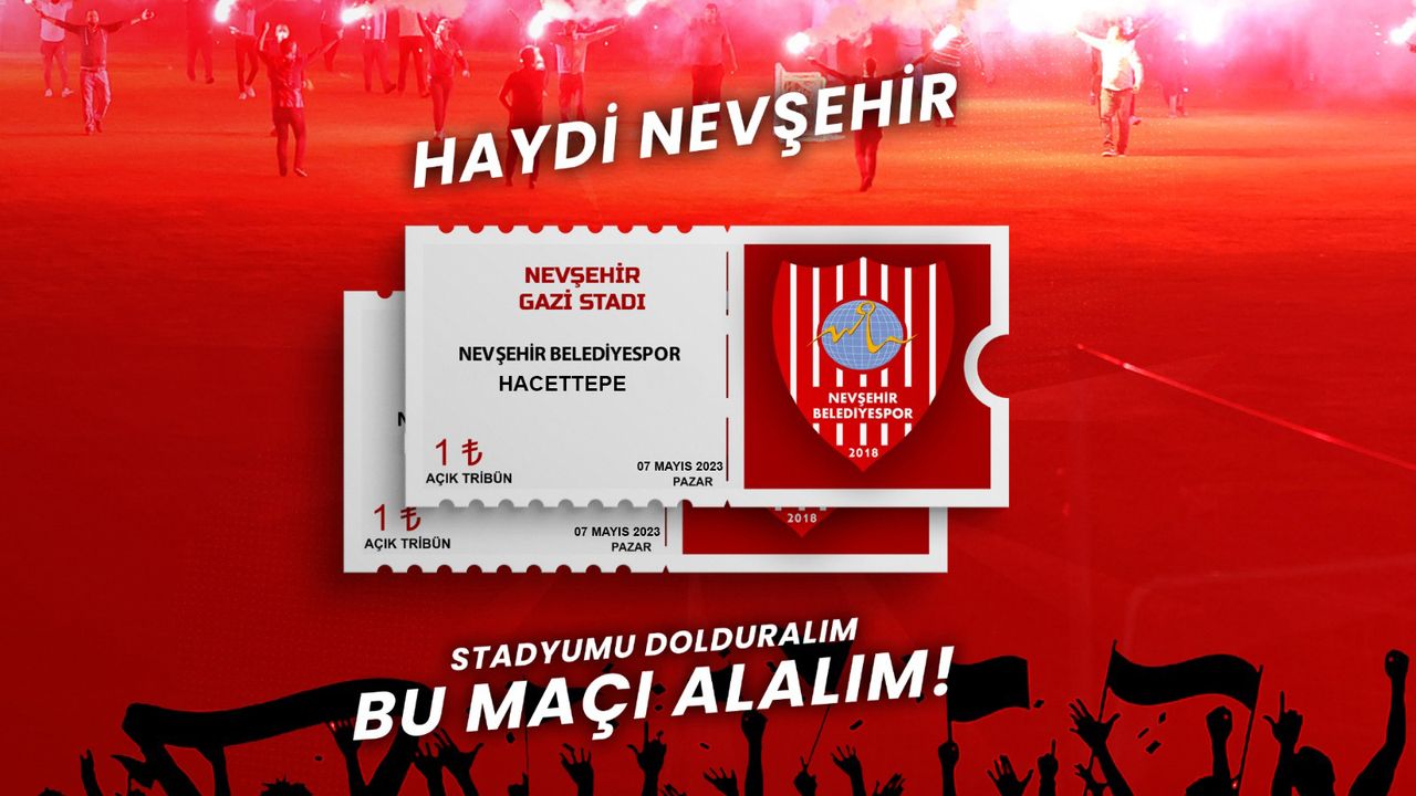 Nevşehir Belediyespor-Hacettepe maç bileti 1 TL’ye düşürüldü