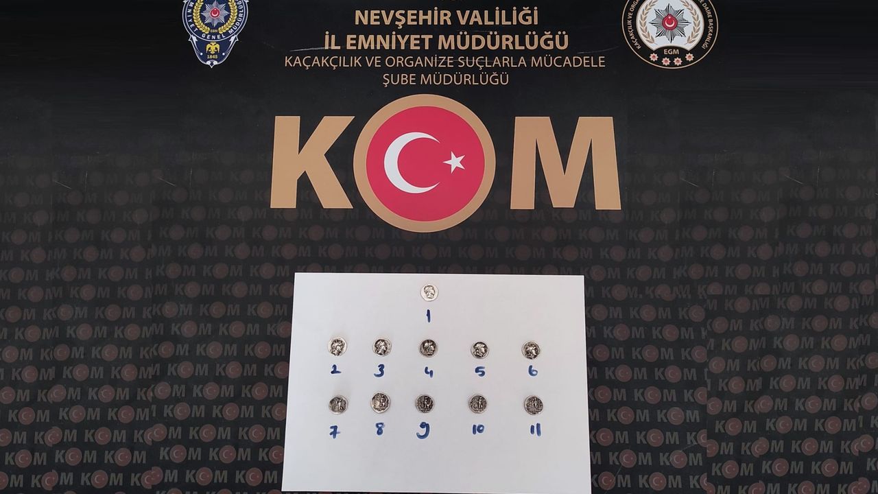 Nevşehir'de 11 adet sikke ele geçirildi