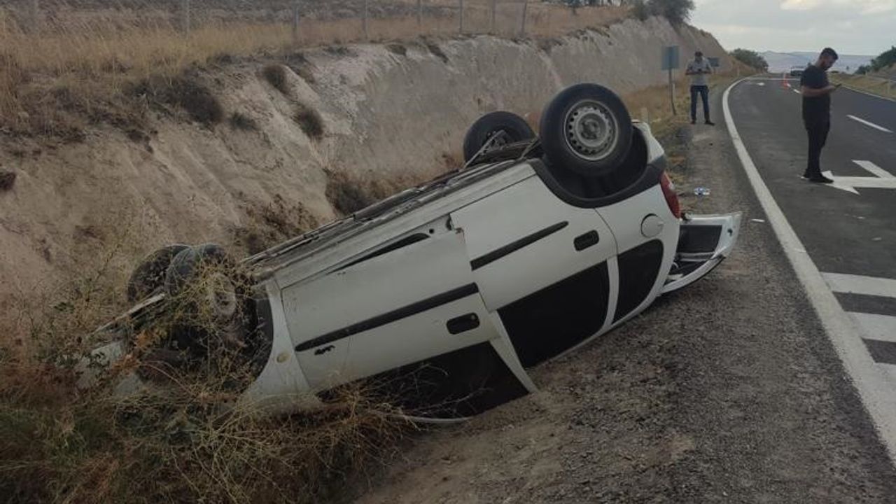 Nevşehir'de araç şarampole uçtu sürücü yaralandı
