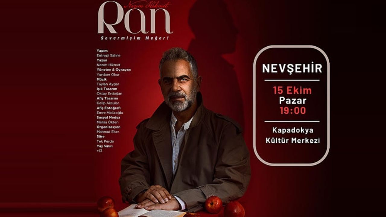 Ünlü oyuncu Yurdaer Okur 'Ran' Oyunu için Nevşehir'e geliyor