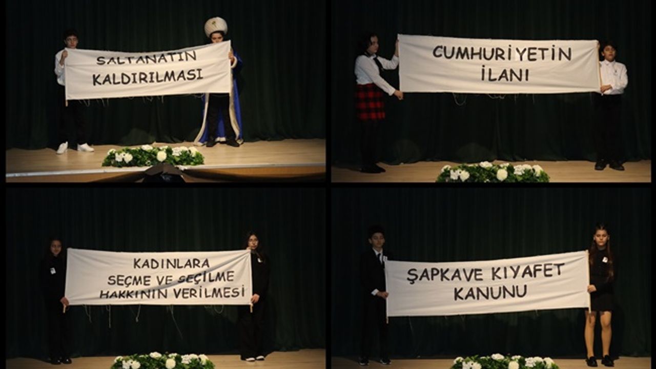 Bahçeşehir Koleji Ortaokul Öğrencileri Atasını Andı