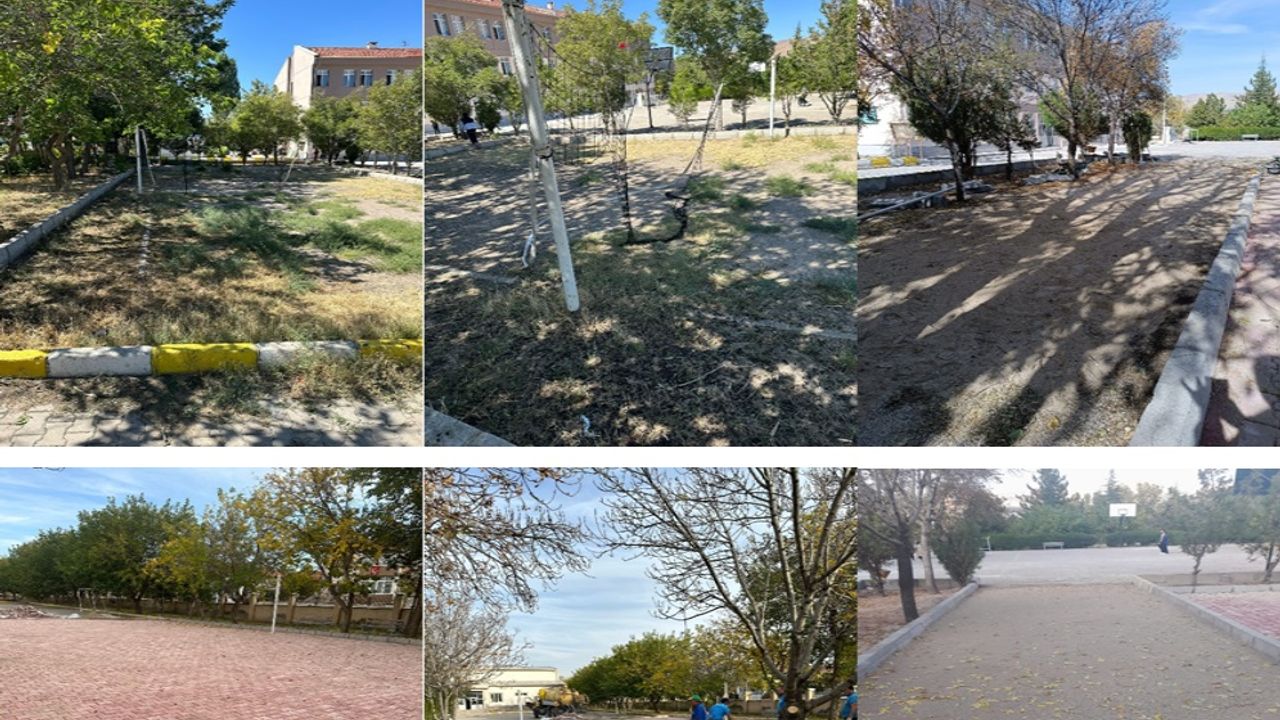 Avanos Belediyesi okullarda bahçe düzenlemesi yaptı