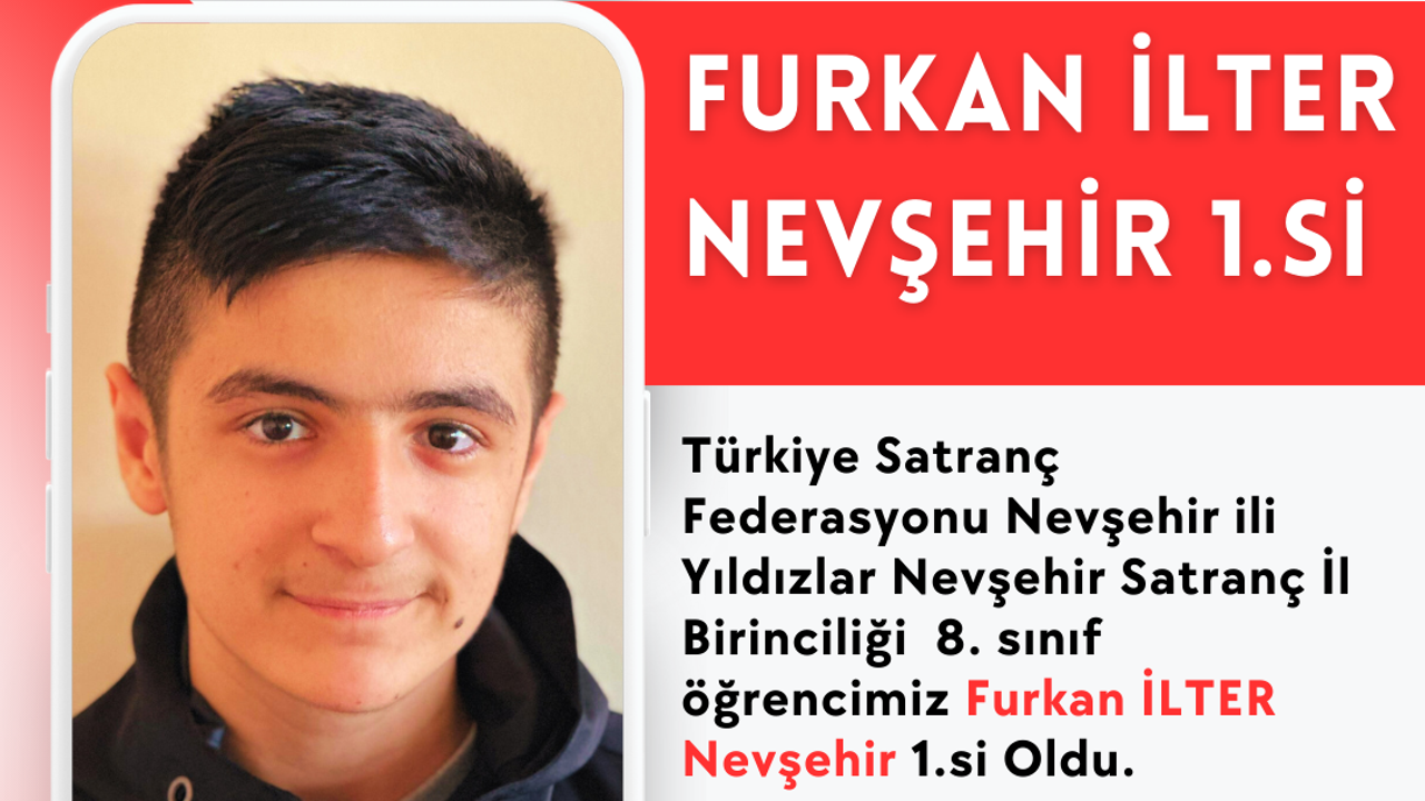 Bahçeşehir Koleji 8. Sınıf Öğrencisi Furkan İlter, Nevşehir 1.si Oldu