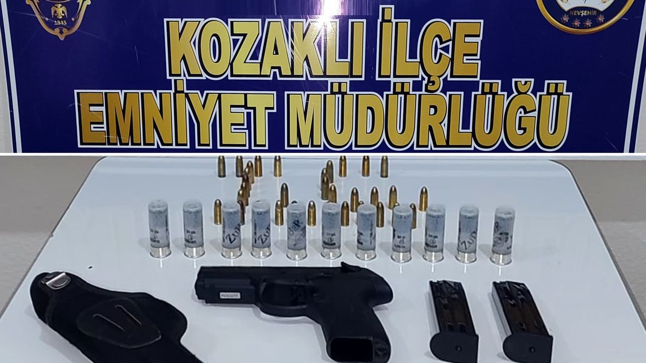 Kozaklı'da şüpheli araçta ruhsatsız silah bulundu