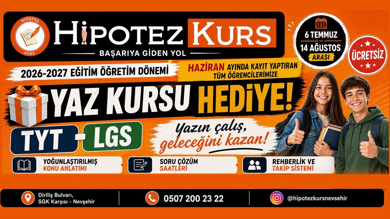 Hipotez Kurs'tan Öğrencilere Büyük Fırsat: Yaz Kursu Hediye!