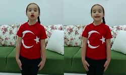 Nevşehirli minik Zeynep İstiklal Marşı'nın 10 kıtasını ezbere okudu