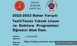 NEVÜ Sosyal Bilimler Enstitüsü Doktora ve Yüksek Lisans Öğrencileri Alacak
