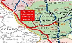 Nevşehir - Acıgöl - Aksaray  yolu kar nedeniyle tır trafiğine kapatıldı