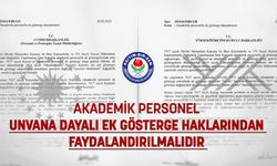 Akademik personel unvana dayalı ek gösterge haklarından faydalandırılmalıdır
