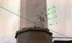 Çalış Beldesinde deprem sonrası cami minaresi çatladı
