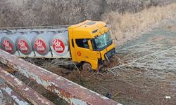 Nevşehir'de kontrolünü kaybeden Tır tarlaya girdi