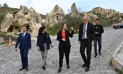 Vali Becel, Göreme'de devam eden kazı ve yol çalışmalarını yerinde inceledi