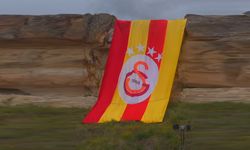 Galatasaray'ın şampiyonluğu için Kapadokya'da dev bayrak!