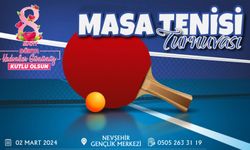 Nevşehir'de Kurumlar Arası Masa Tenisi Turnuvası düzenleniyor