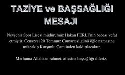 Nevşehir Spor Lisesi Müdürü Ferli’nin babası vefat etti