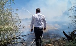 Nevşehir'in Kavak kasabasında tarım arazisinde yangın çıktı