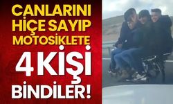 Nevşehir'de tehlikeli yolculuk: Motosiklete 4 kişi bindiler