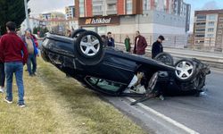 Nevşehir'de araç takla attı, sürücüsü yara almadan kurtuldu