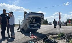 Nevşehir'de kontrolden çıkan otomobil takla attı