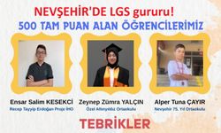 Nevşehir Valiliği’nden LGS Türkiye Birincisi 3 öğrenciye tebrik