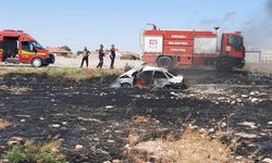 Kozaklı'da Korkutan Kaza: Araç Şarampole Yuvarlandı, Alev Aldı