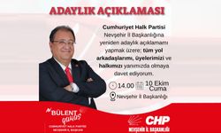 CHP Nevşehir İl Başkanı Yumuş Adaylığını Yeniden Açıklıyor