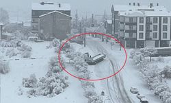 Nevşehir’de Karla Kayganlaşan Yolda TIR Makasladı