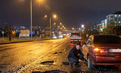 Nevşehir’de Yağmur Sonrası Çukurlar Lastik Patlattı