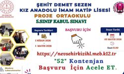 Nevşehir’in İLK ve TEK Kız Proje Okulunda yerinizi almaya hazır mısınız?