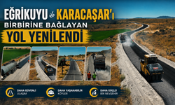Eğrikuyu-Karacaşar Yolunda Sathi Kaplama Tamamlandı