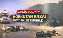 Nevşehir'de Lastiği Patlayan Motosiklet Kaza Yaptı