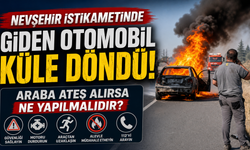 Aksaray Nevşehir Karayolunda Korkutan Araç Yangını