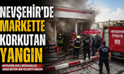 Nevşehir'in Göre Beldesinde Korkutan Market Yangın