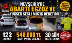 Nevşehir'de abartı egzoz ve yüksek sesli müzik yayını yapan araçlara ceza yağdı