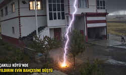 Nevşehir’de Bir Evin Bahçesine Yıldırım Böyle Düştü! İşte O Anlar...