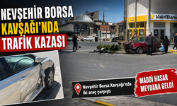 Nevşehir Borsa Kavşağı’nda İki Otomobil Çarpıştı