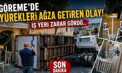 Göreme’de Korkutan Olay! Kamyonetin Kasası Yan Yattı, İş Yeri Zarar Gördü