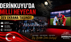 Türkiye-Fransa Maçı Derinkuyu'da Dev Ekranda İzlendi