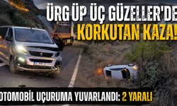 Ürgüp Üç Güzeller'de Minibüsle Çarpışan Otomobil Uçuruma Yuvarlandı