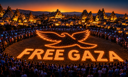 Nevşehir’de Gazze İçin Göreme’de Dev “FREE GAZA” Etkinliği