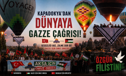 Kapadokya Semalarında Gazze Çığlığı! Balonlar Kefiyelerle Havalandı