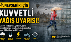 Meteoroloji’den Nevşehir İçin Kuvvetli Sağanak Uyarısı!