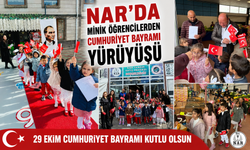 Nar’da Minik Öğrencilerden Cumhuriyet Bayramı Yürüyüşü